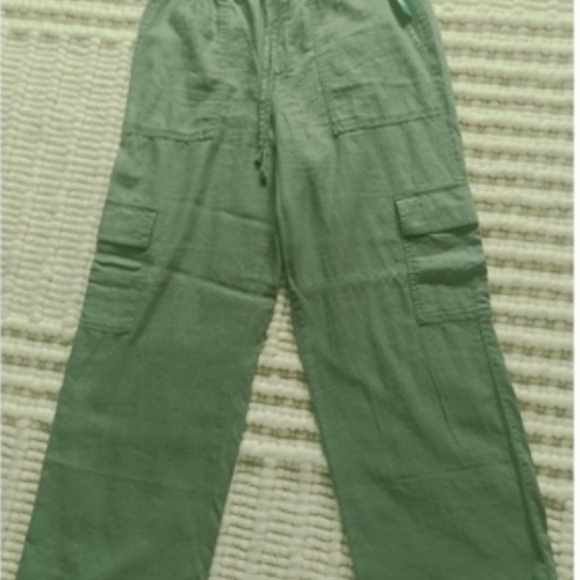 GAP Pants - GAP Linen Blend Ankle Length Drawstring Cargo Pants ~ Size Small
